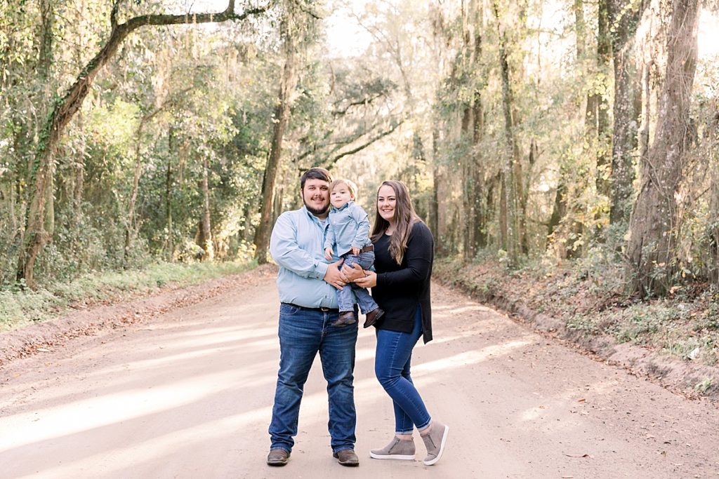 Family Session on dirt road in Lake Park GA